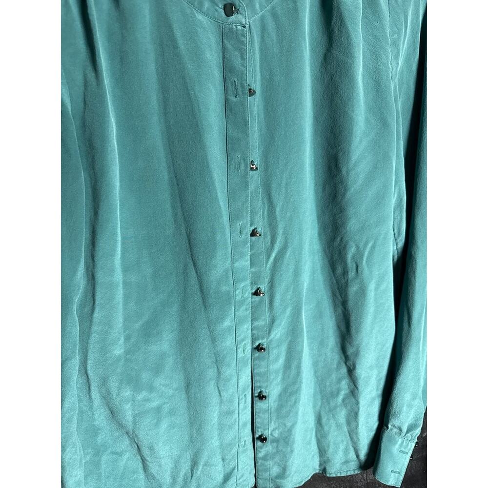 Banana Republic Women's Teal Button-Up Blouse - Picture 6 of 7